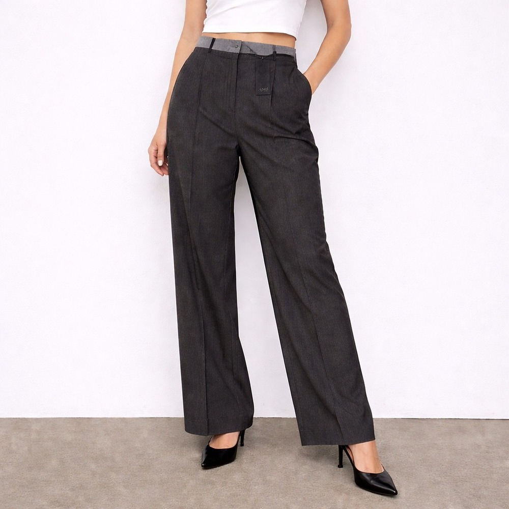 Jones NY Wide Leg Pleated Trousers NWT High Rise Workwear Officecore 16 Charcoal
